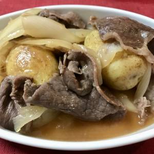 新じゃがと牛肉の甘辛煮