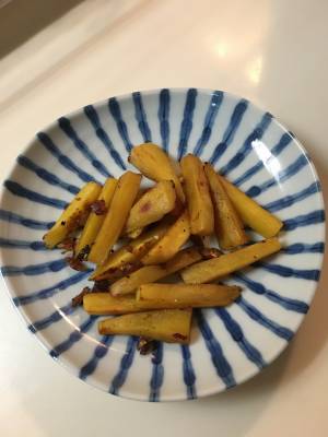 さつまいもの酢炒め