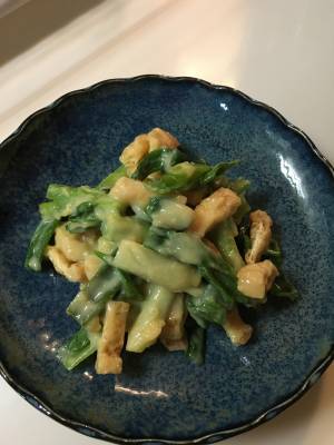 わけぎと油揚げのぬた