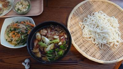 焼き野菜のつけうどん