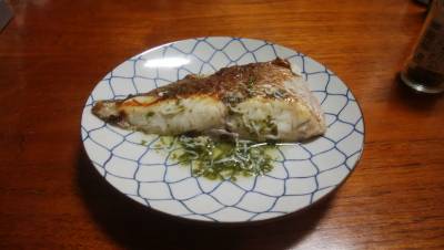 たいのソテー のりしらすソース