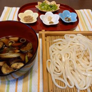 焼き野菜のつけうどん