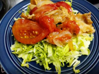 トマトはちみつしょうが焼き