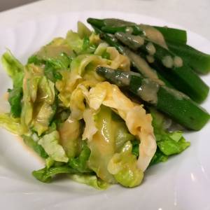 春キャベツのからし酢みそあえ