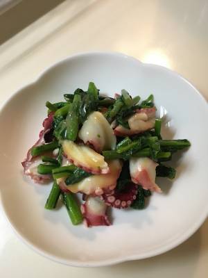 菜の花とたこの酢みそあえ