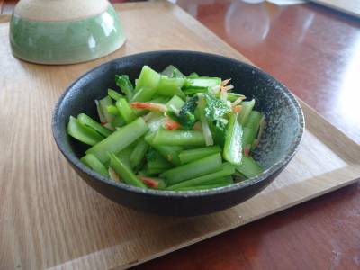 小松菜のえびしょうがあえ