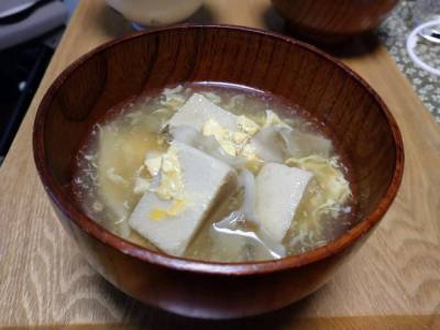 高野豆腐のかきたま汁