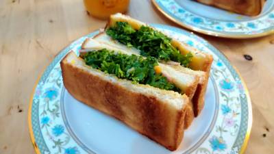 ハムマーマレードとパセリサンド