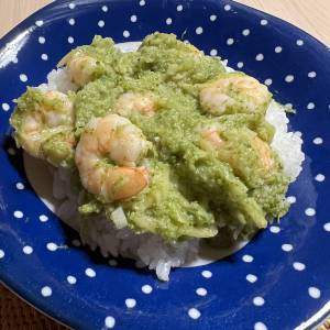 ブロッコリーとえびのしょうがあんかけご飯