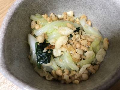 キャベツと揚げ玉のサッと煮