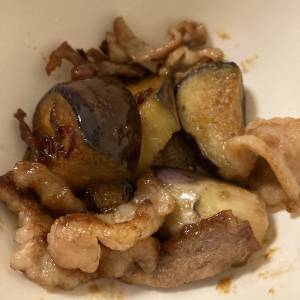 なすと豚肉のみそ炒め