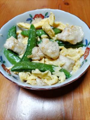 スナップえんどうの卵炒め