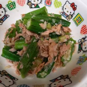 オクラのツナマスタードあえ