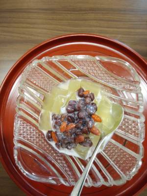 新茶の寒天ゼリー