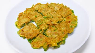 ねぎの青い部分のチヂミ風