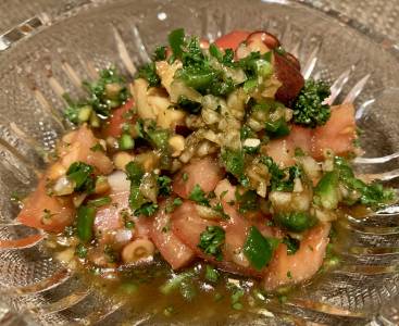 たことトマトのサラダ