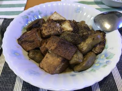 なすと厚揚げの黒酢煮