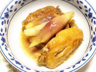 鶏手羽とみょうがの酢煮