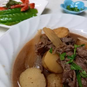 新じゃがと牛肉の甘辛煮