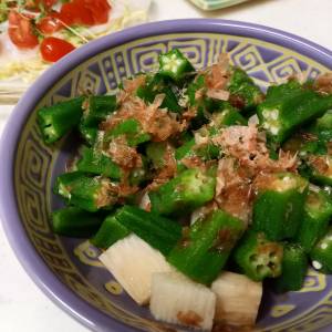 オクラと長芋のおかかポン酢