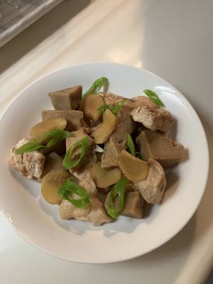 高野豆腐と鶏もも肉の照り焼き