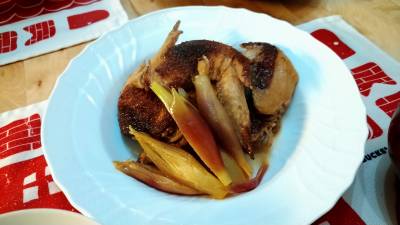 鶏手羽とみょうがの酢煮