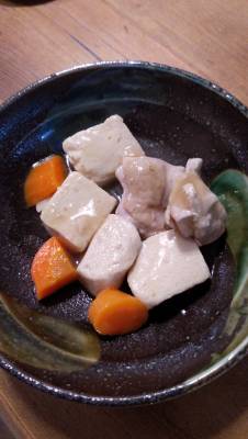 高野豆腐と鶏もも肉の照り焼き