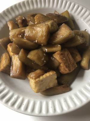 なすと厚揚げの黒酢煮