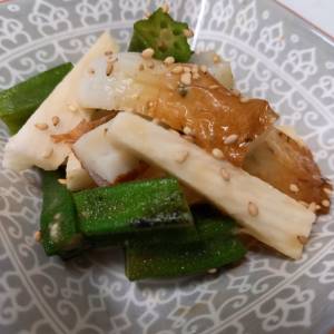 長芋とちくわの オクラあえ