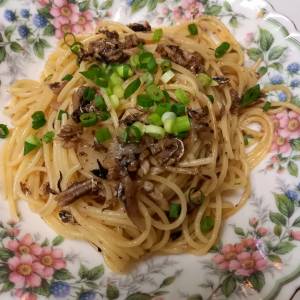 オイルサーディンの和風スパゲッティ