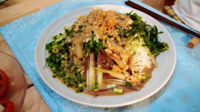 キャベツ混ぜ混ぜぶっかけそうめん