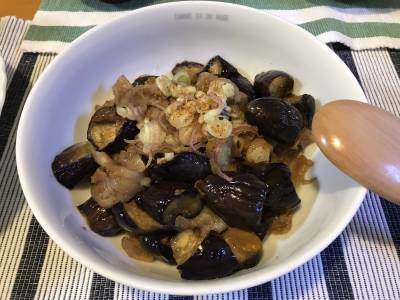 なすと豚バラのポン酢炒め