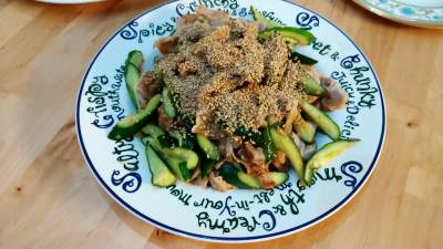 きゅうりと豚肉の香り炒め