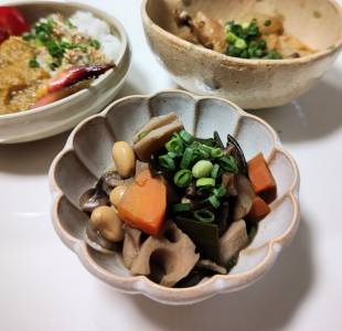 大豆と根菜のうま煮