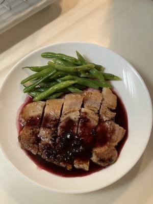 ポークソテー ラズベリーソース