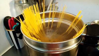 ロングパスタのゆで方