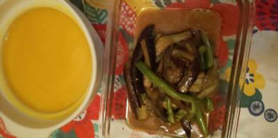 ゆでなすのからしじょうゆあえ