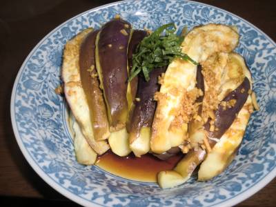 レンジなすのピリ辛だれ