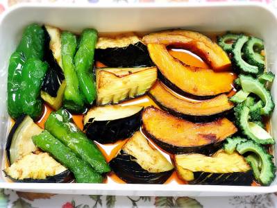 夏野菜の揚げびたし