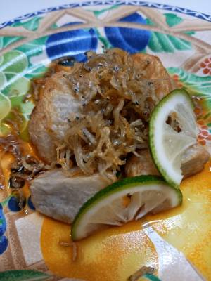 里芋の素揚げ じゃこ甘酢あえ