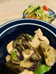 鶏肉となすのスタミナ炒め