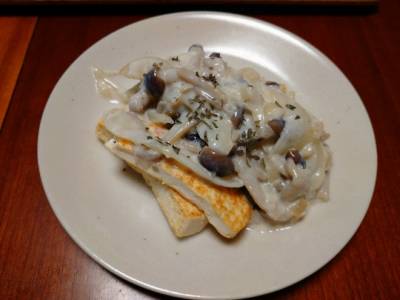 豆腐のステーキ きのこソース
