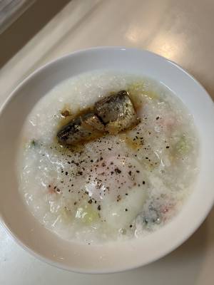 玄米がゆと干し野菜の雑炊