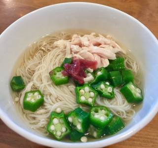 オクラ梅そうめん