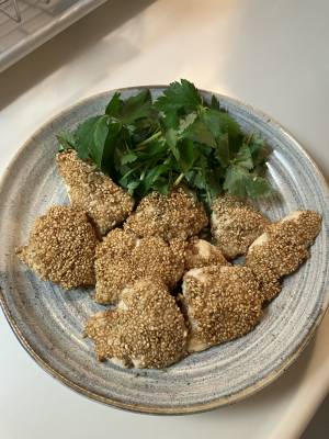 鶏むね肉のごま焼き