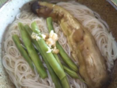 焼きなす入りのにゅうめん