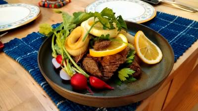 黒酢レモンステーキ