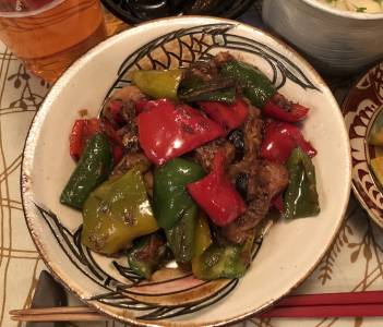 さば缶とピーマンのみそ炒め