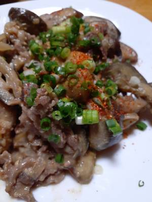 牛肉となすのみそ炒め