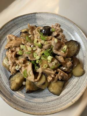 秋なすの豚みそ炒め